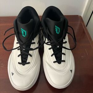 Adidas Dame X White and Black Athletic Sneakers